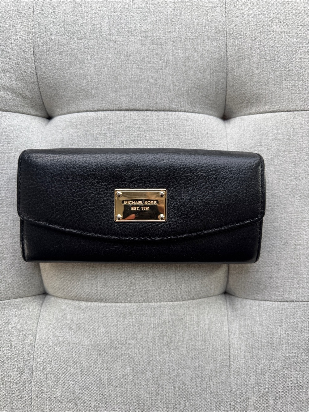 Michael Kors Black Leather Envelope Wallet